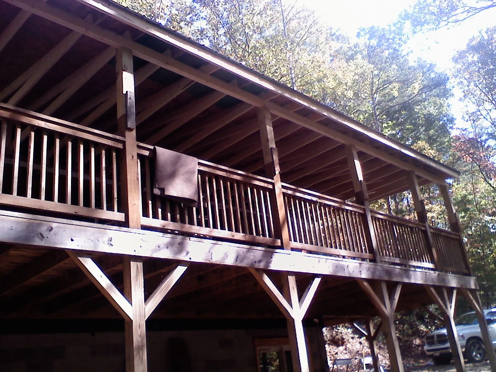 Timber framing under a new elevated porch and deck — Roof Leak Repair in Brainerd by Roofing Brothers